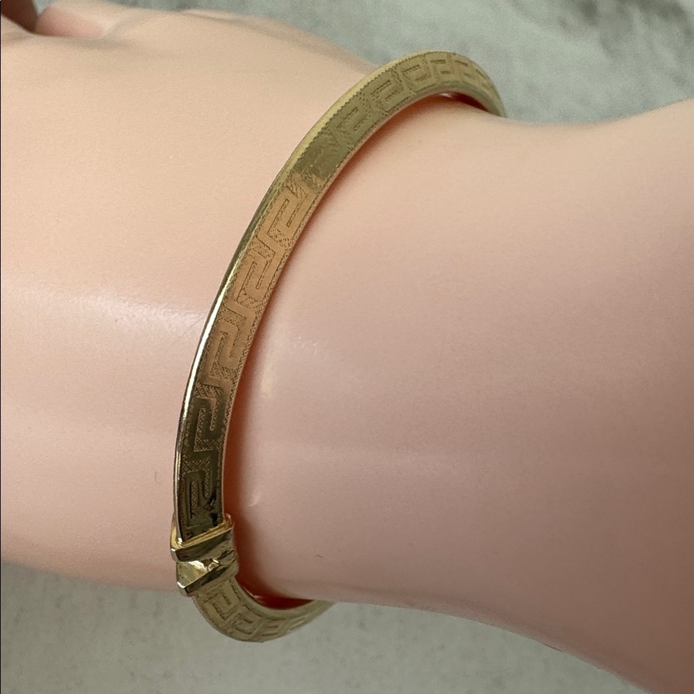 MIA FIORE Gold Plated 925 Sterling Silver Greek Key Dyadema Bangle Bracelet - Picture 13 of 15